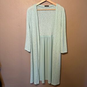 Cirana Mint Green Pastel Duster Cardigan Women's Size Large Boho Feminine Flowy